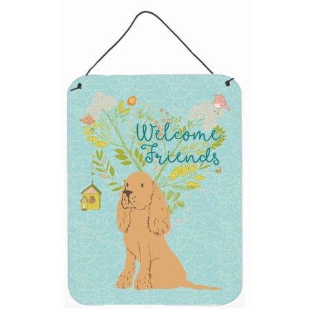 Carolines Treasures Welcome Friends Buff Cocker Spaniel Wall or Door Hanging Prints BB7619DS1216